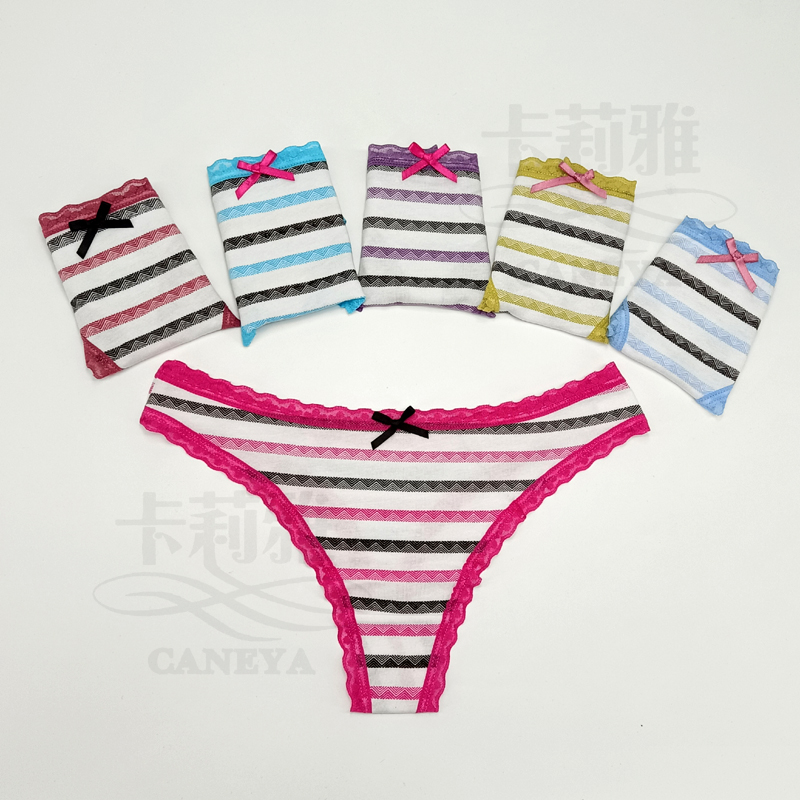 Ropa interior de algodón de moda Bragas Sexy Lady Thongs T-back Ropa interior