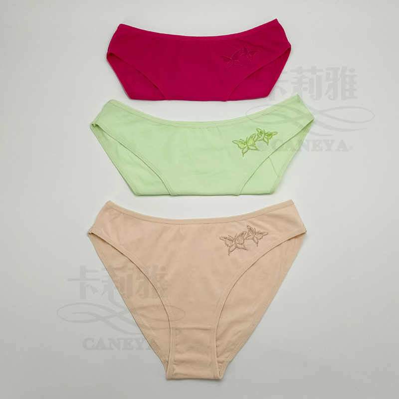 Braguitas de mujer de tiro medio, parte delantera izquierda con bordado increíble, cómodas, transpirables, algodón fino.