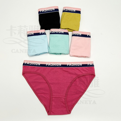 precio de fábrica ropa interior de mujer 6 bragas de algodón de mujer de color