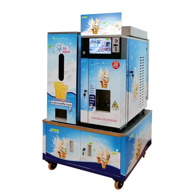 Máquina expendedora de helados que funciona con monedas