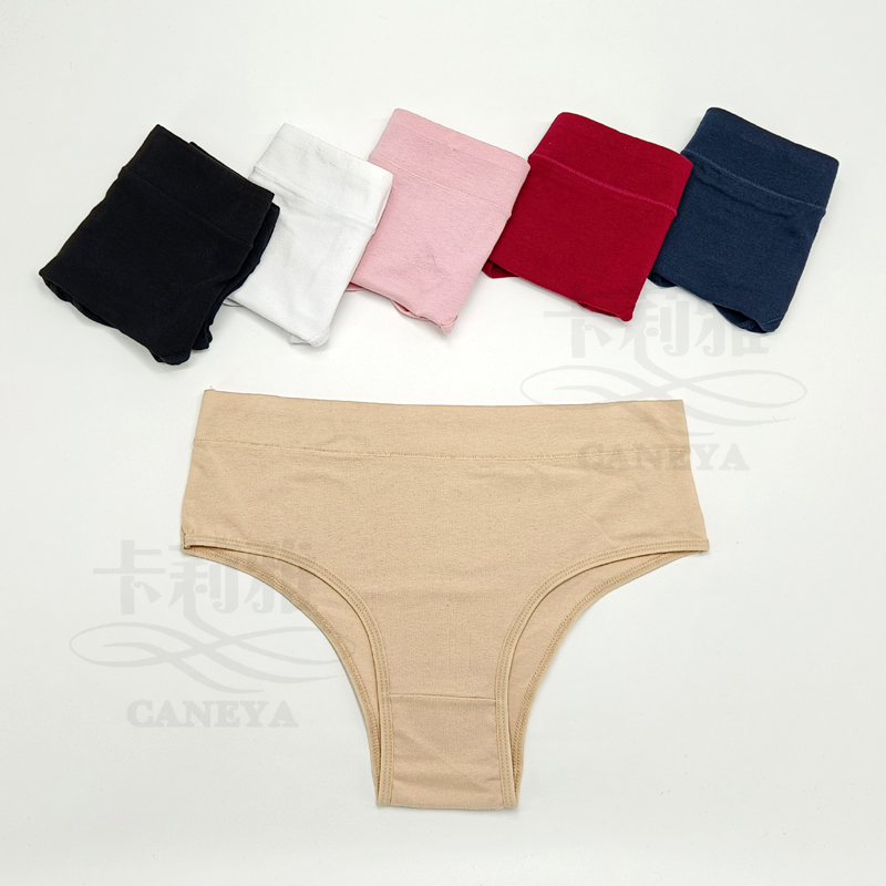 Tangas de cintura media acanaladas de Color sólido, lencería suave y transpirable, bragas de mujer de talla grande